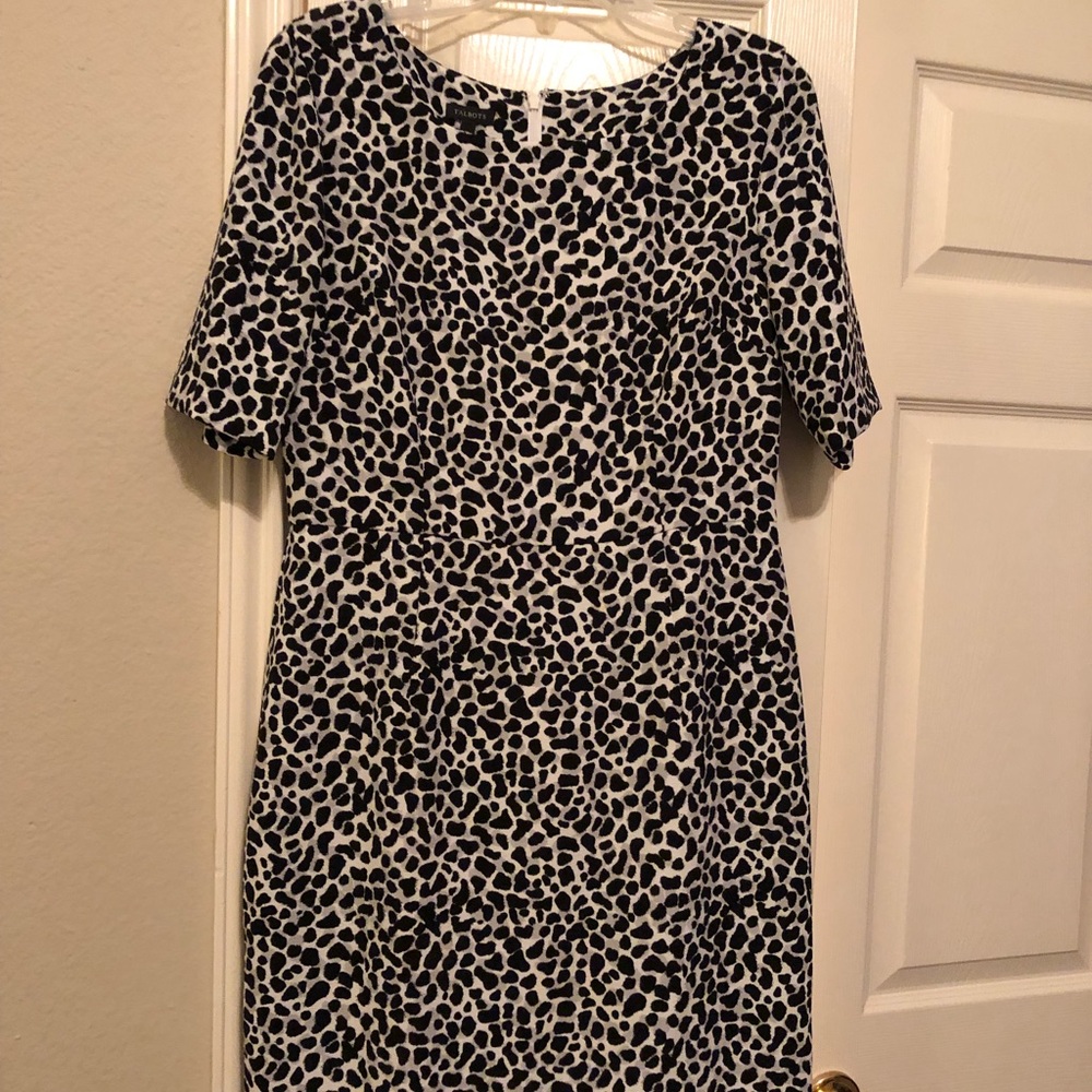 Talbots animal print shift dress